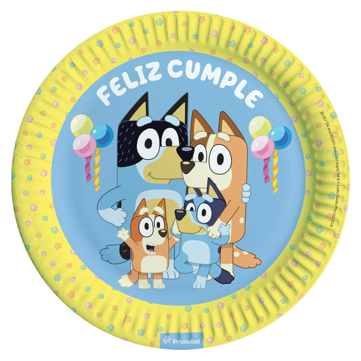 Platos Cumpleaños Bluey Bingo 6 Unidades