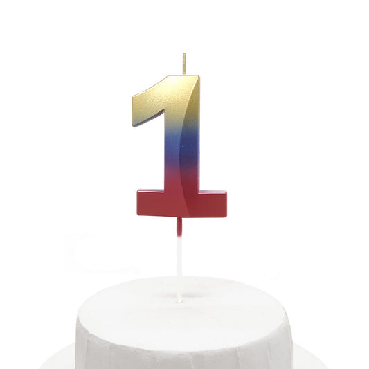 Vela De Cumpleaños Numeral Tornasol Brillante 5x7 Cm