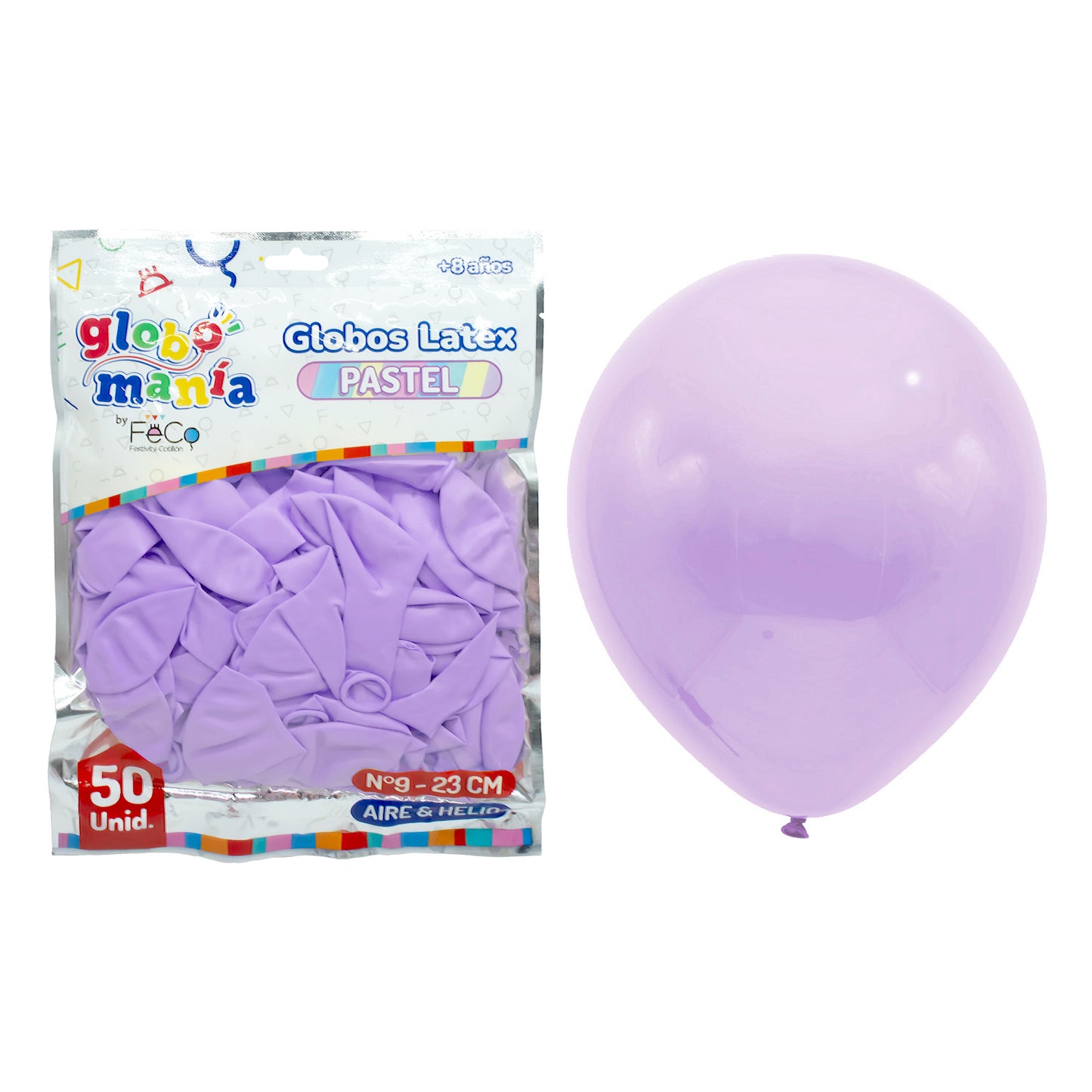 Globos Látex Color Pastel Morado X 50 Unidades