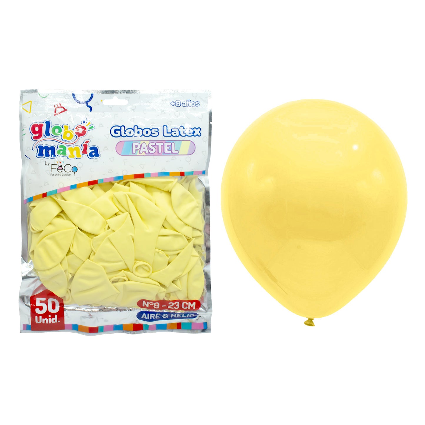 Globos Látex Color Pastel Amarillo X 50 Unidades