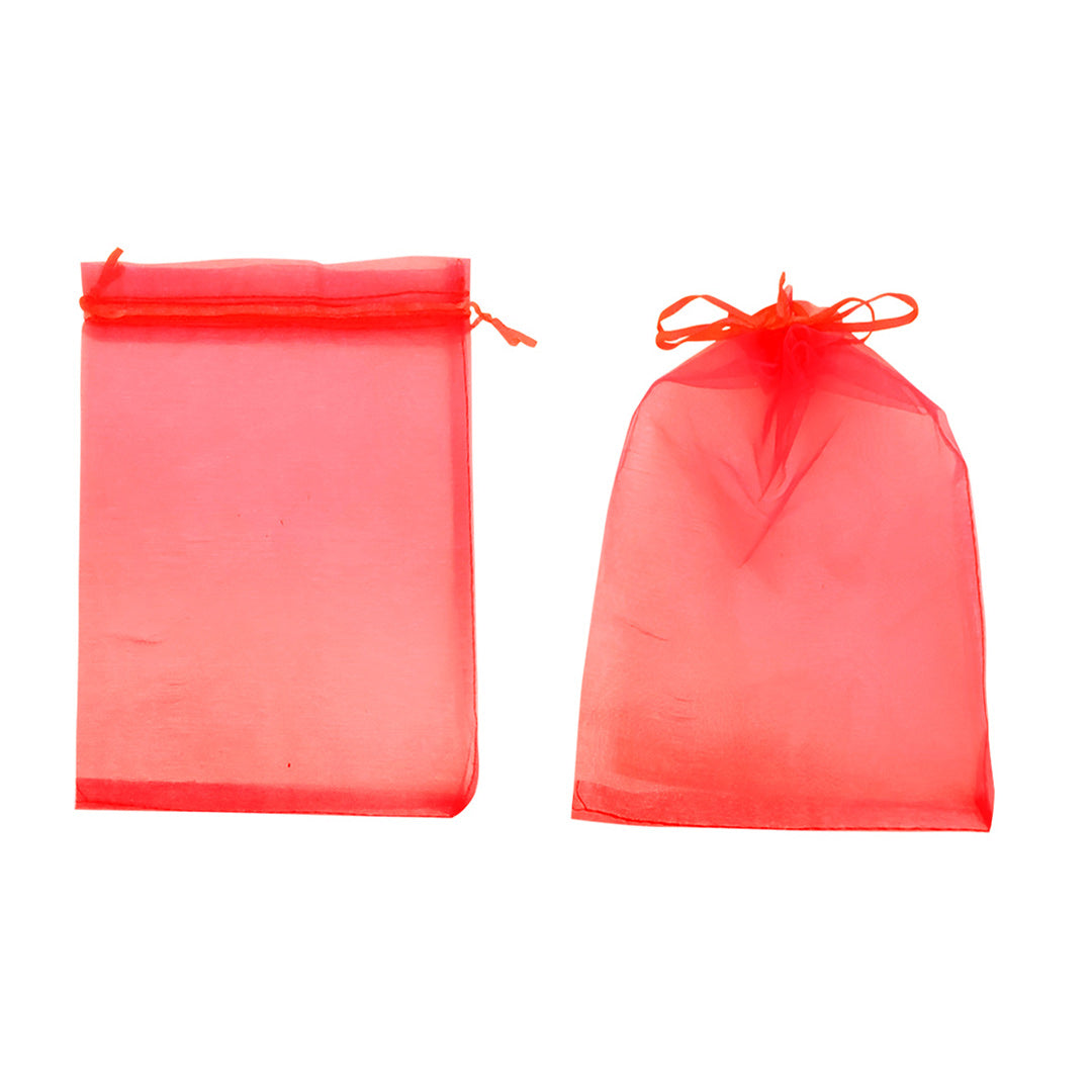 Pack 12 Bolsitas De Organza Roja Joyas Y Regalos 12 X 17 Cm