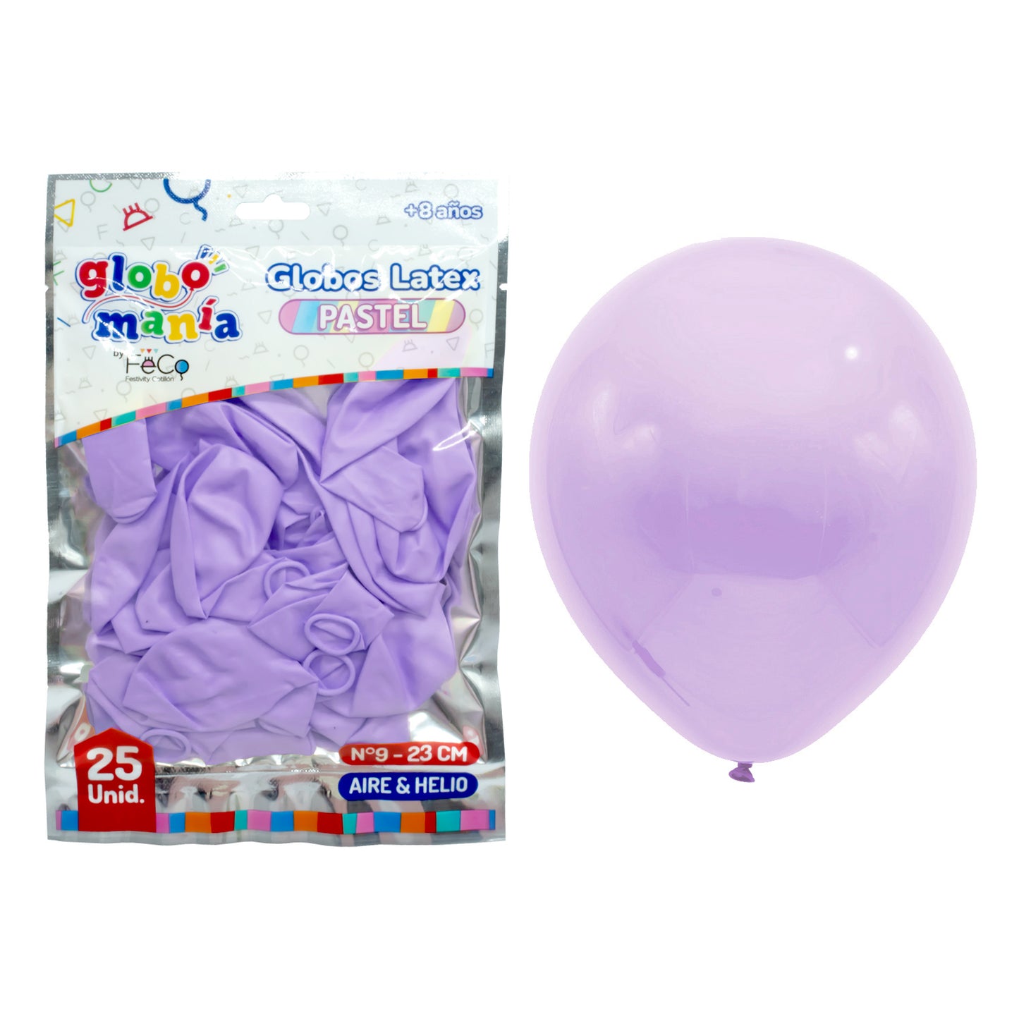 Globos Látex Color Pastel Morado X 25 Unidades