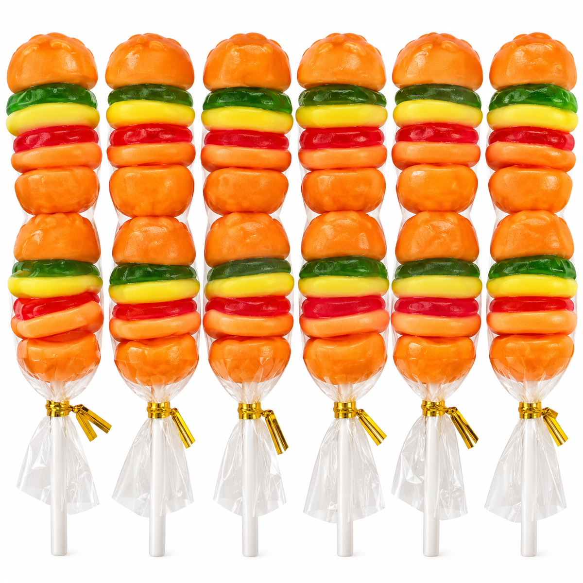 Pack 20 Gomitas Frutales Brochetas Hamburguesas