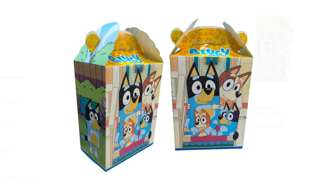 Pack 10 Caja Dulcera Bluey Cumpleaños Infantil Cotillón