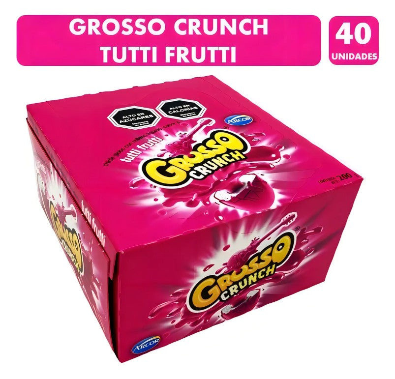 Chicle Grosso Crunch Tutti Frutti (contiene 40 Unidades)
