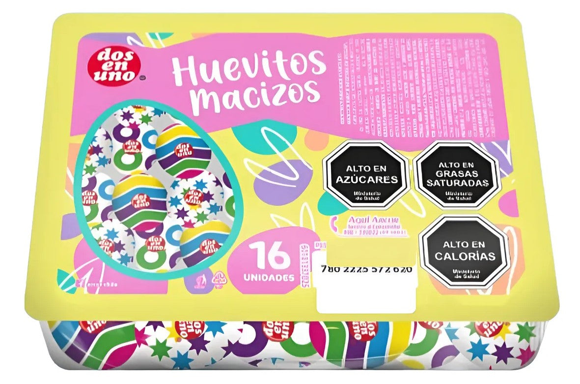 16 Unidades Huevitos De Pascua Chocolate Macizos Dos En Uno