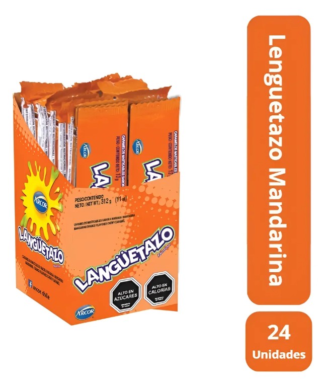 Arcor Display Languetazo Naranja / Mandarina 24 Uds