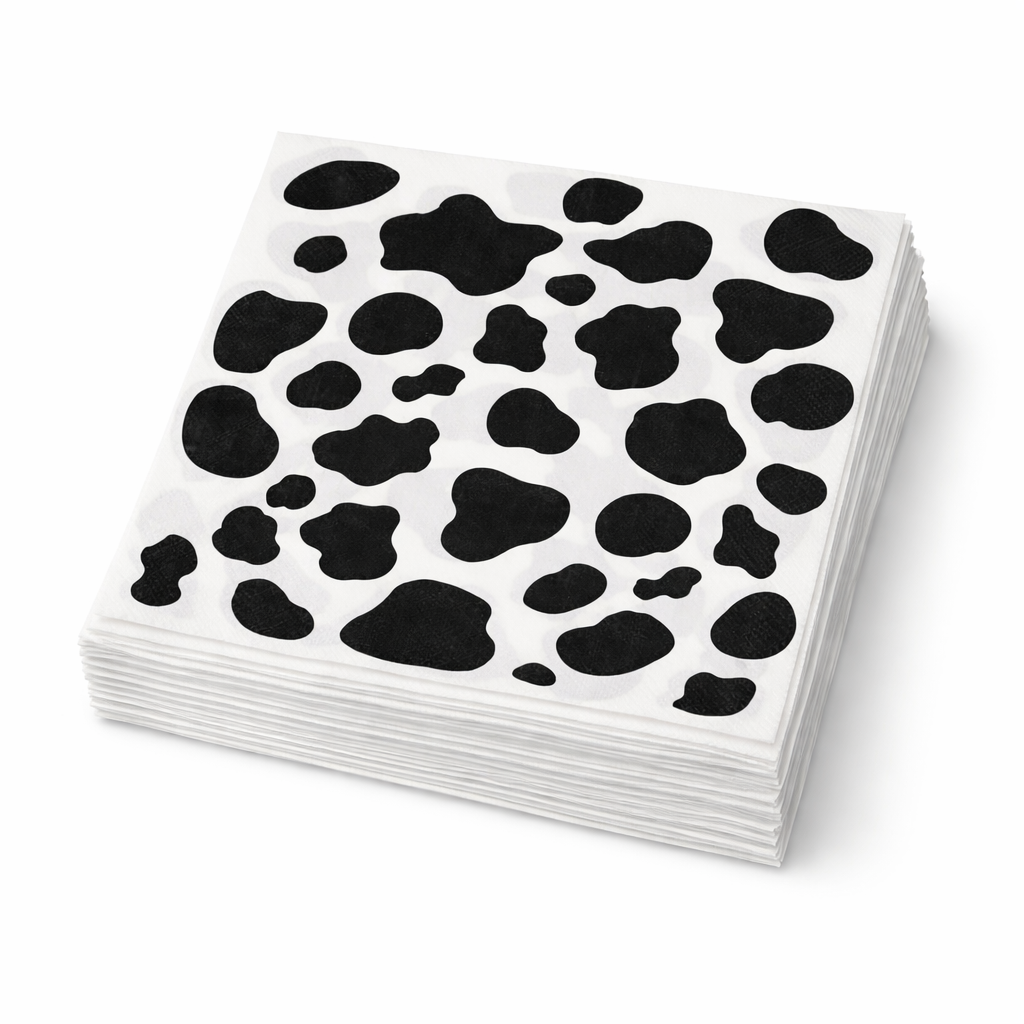 Servilletas Papel Animal Print Vaca Fiesta Cotillón X 10
