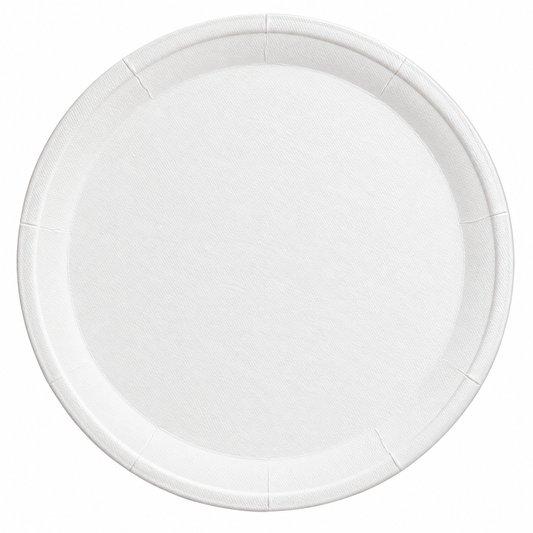 Bandeja Redondo De Cartón Blanco Biodegradable 39 Cm