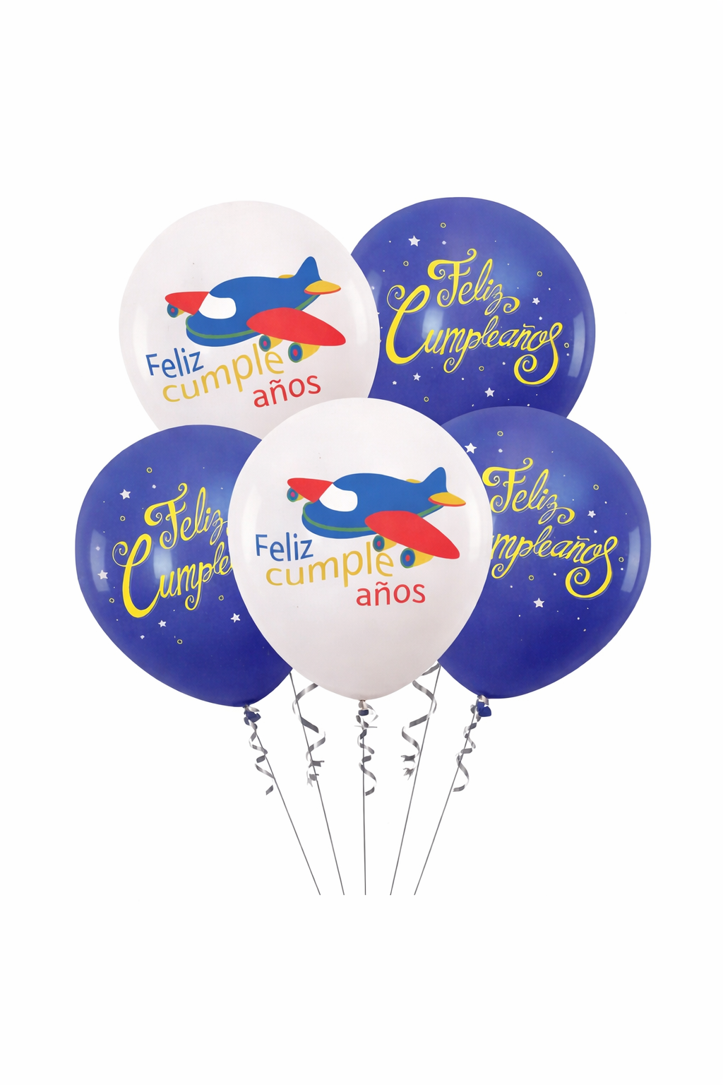 Set Globos Cumpleaños Avión Decoración Fiesta 5 Unidades