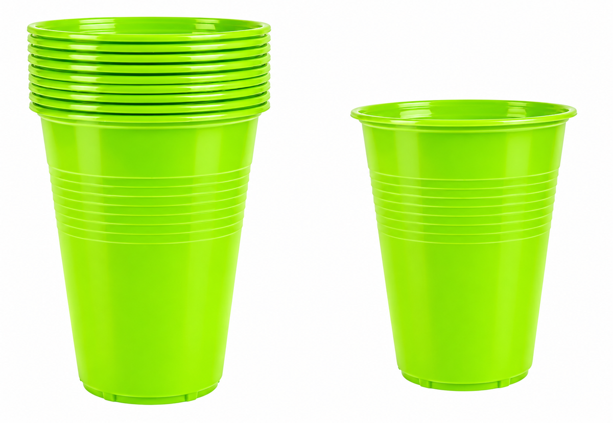Pack 50 Vasos Plásticos De Color Para Fiestas 10oz - 300cc Verde Lima