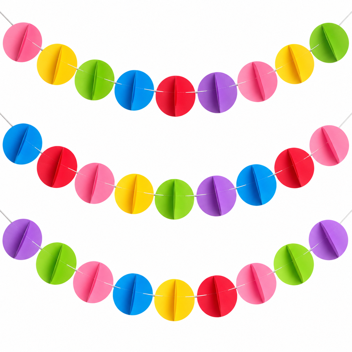 Guirnalda Decorativa 3d De Papel Multicolor Circulos