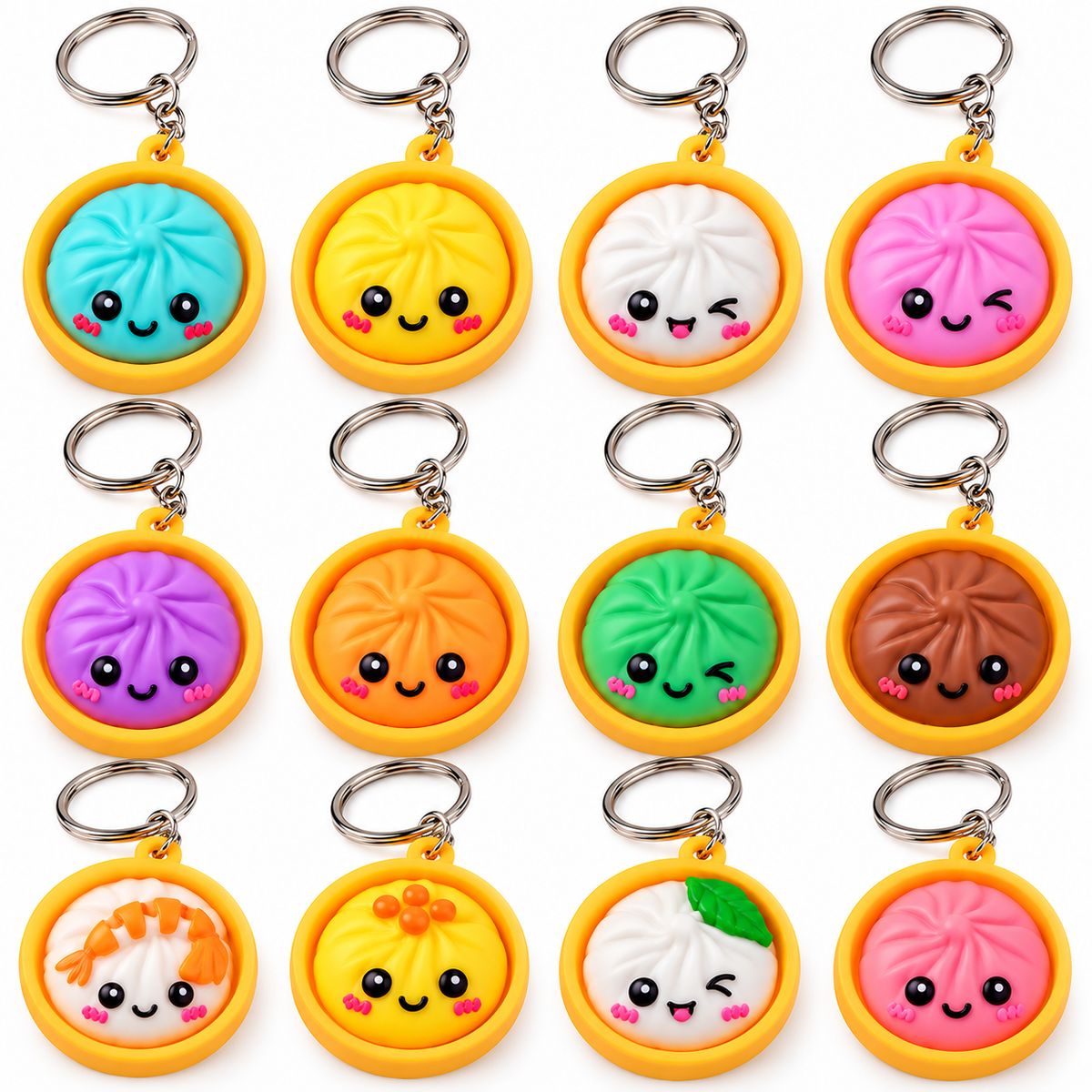 Pack 12 Llaveros Kawaii Sorpresas Cumpleaños