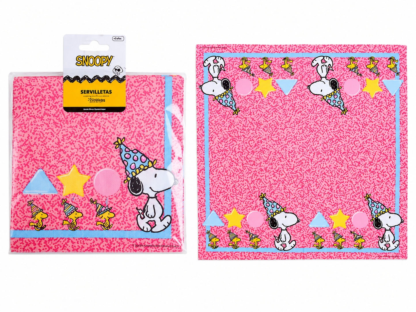 Pack 16 Servilletas Cumpleaños Snoopy Cotillón Color Blanco