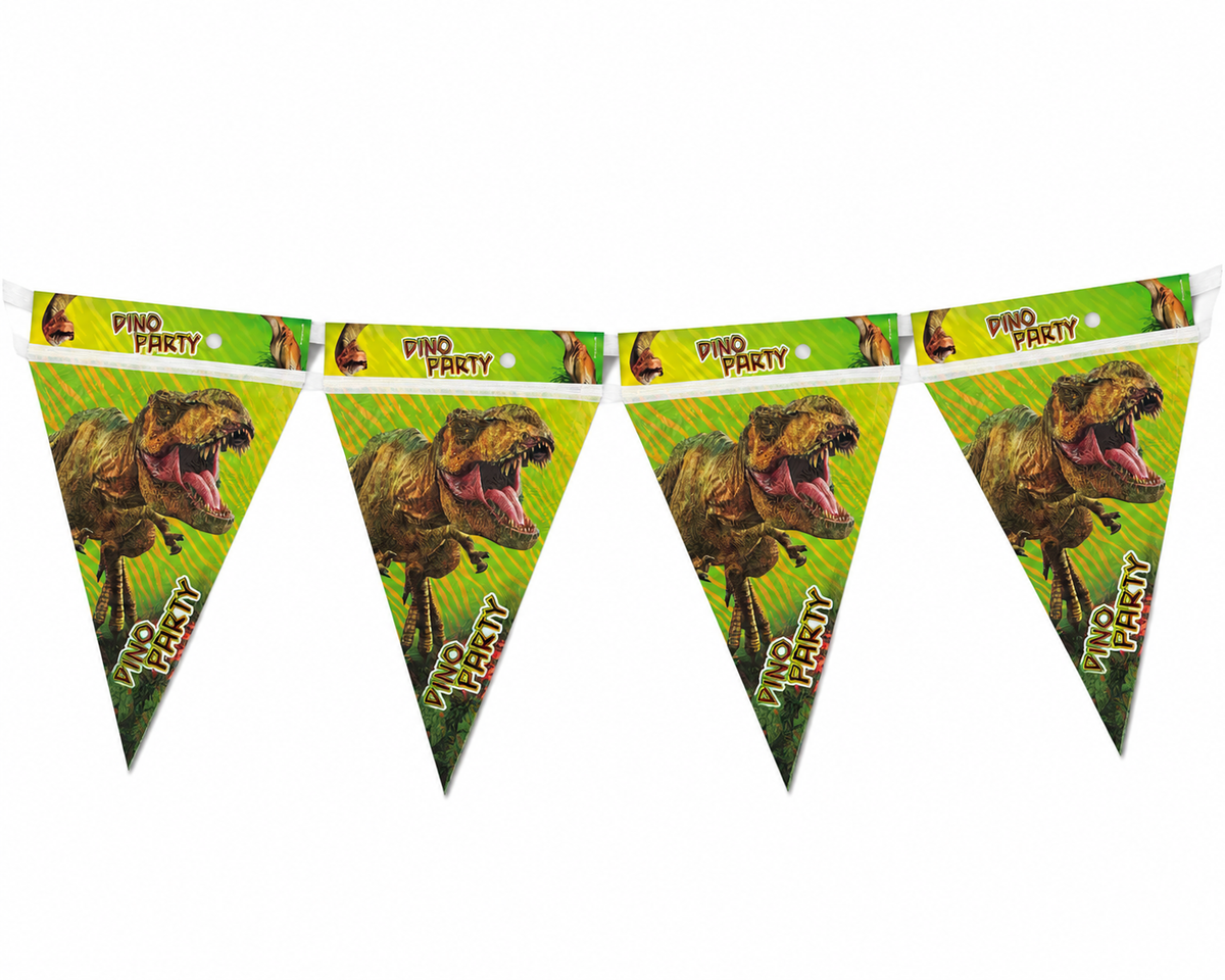 Guirnalda Banderines Dino Party Dinosaurio T-rex Party Expre