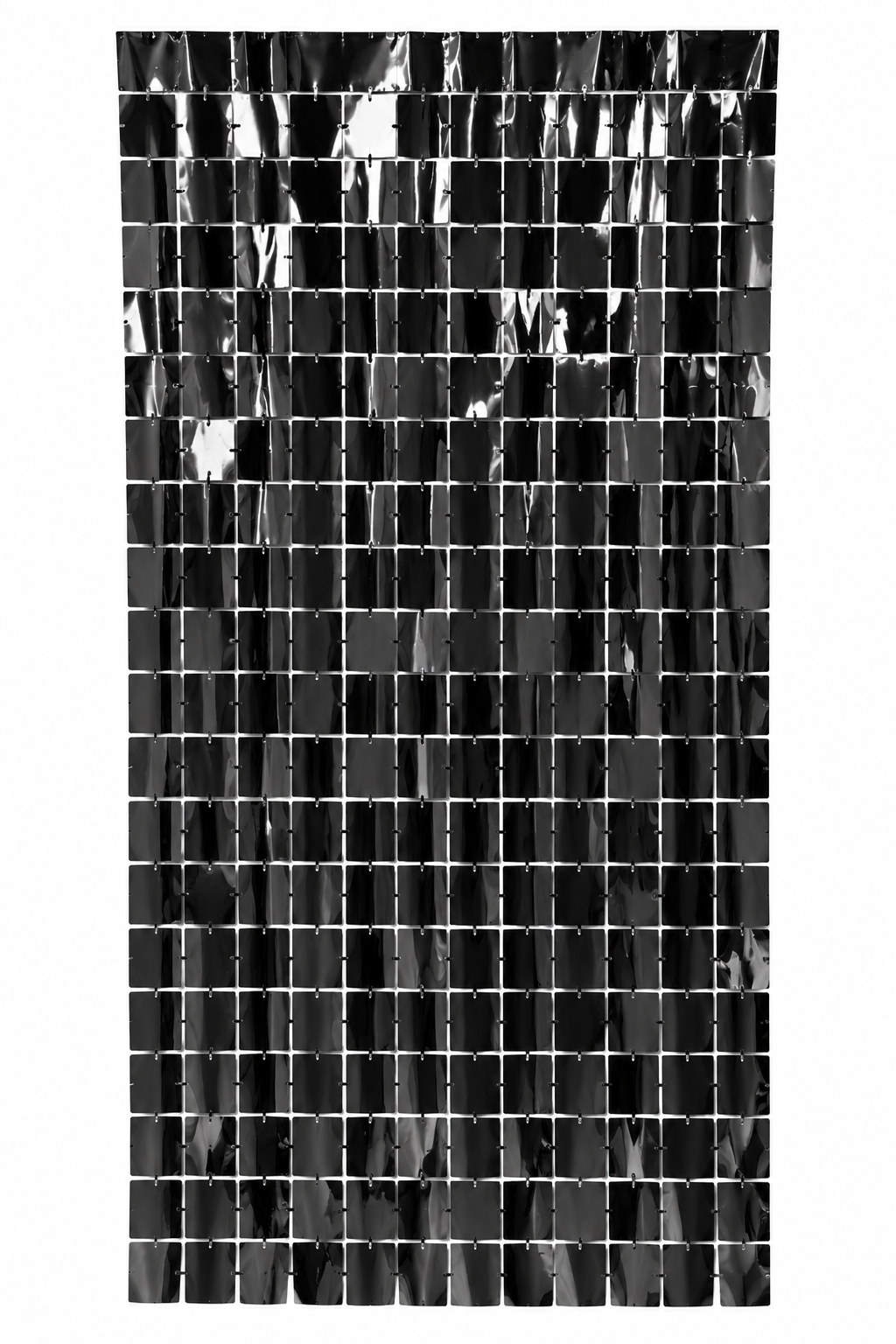Cortina Cumpleaños Metálica Cuadros Negro 100x200 Cm
