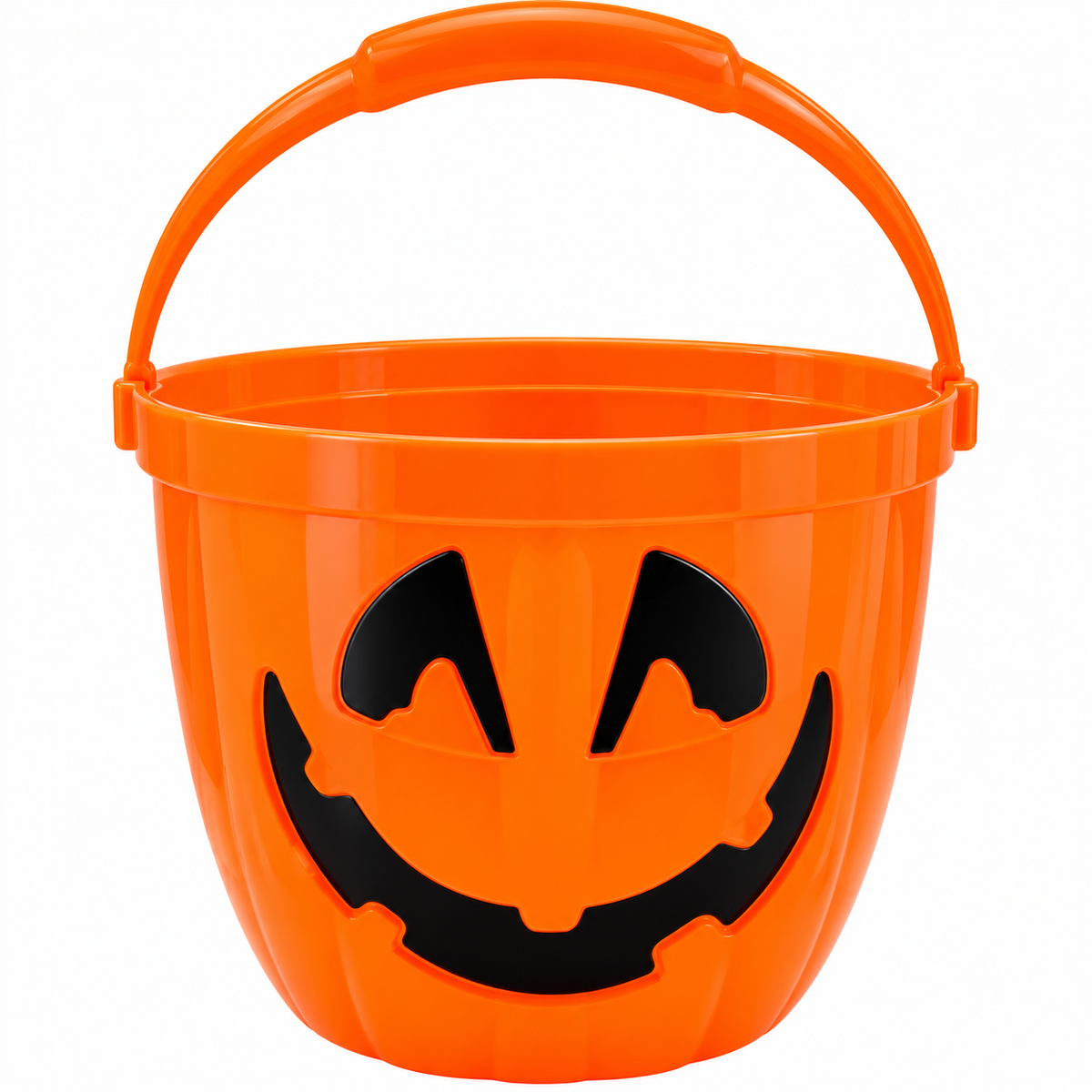 Canasto Balde Para Dulces Halloween Grande 23x16 Naranjo