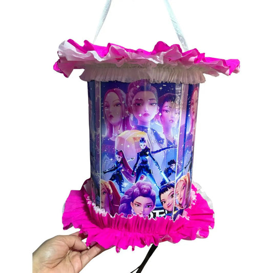 Piñata Cumpleaños Guerreras K-pop Demon Hunters Violeta