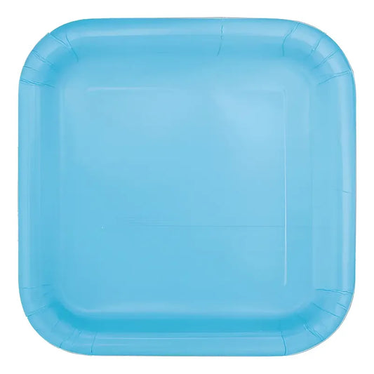 10 Platos De Cartón Cuadrados De Colores Cumpleaños 18 Cm