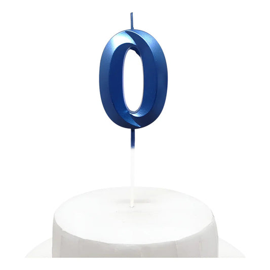 Vela De Cumpleaños Numeral Azul Brillante 5x7 Cm