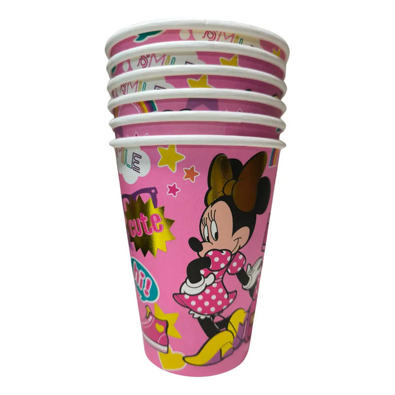Vasos Cumpleaños Minnie Mouse (6 Unidades) Rosa