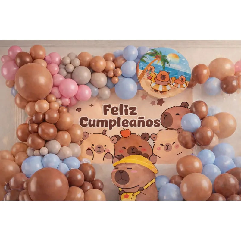 Set Decoración Completa Cumpleaños Capibara Capybara