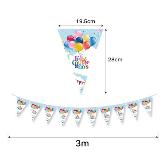 Cotillón Retro Vintage Ochentero Guirnalda Banderín