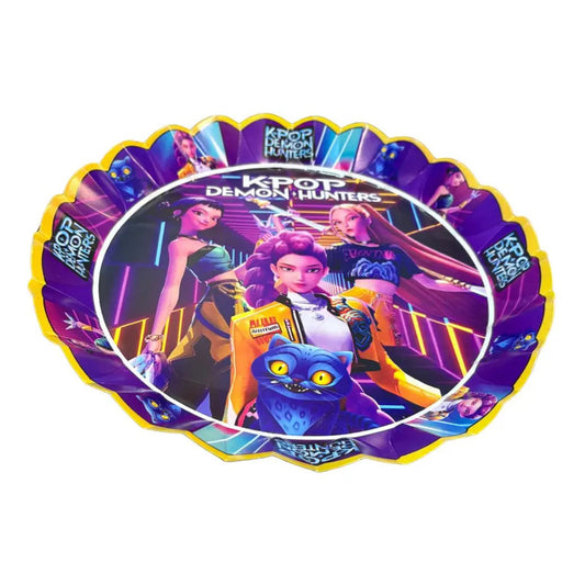 Pack 4 Bandejas Cumpleaños Guerreras Kpop ( Cartón 32 Cm ) Violeta
