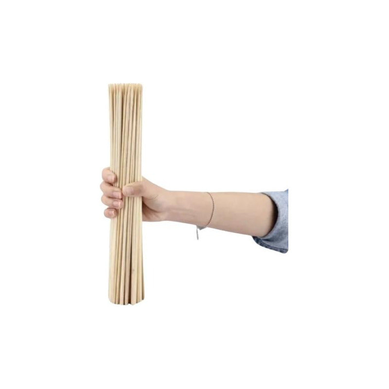 Palos De Brochetas Anchas 30 Cm X 50 Unidades Madera
