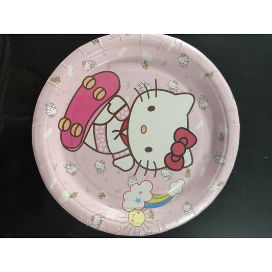 Pack 6 Platos Cumpleaños Hello Kitty Desechables Rosa