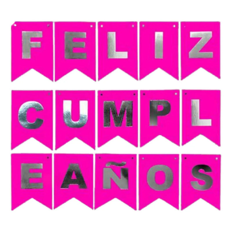 Cotillón Feliz Cumpleaños Fucsia Guirnalda