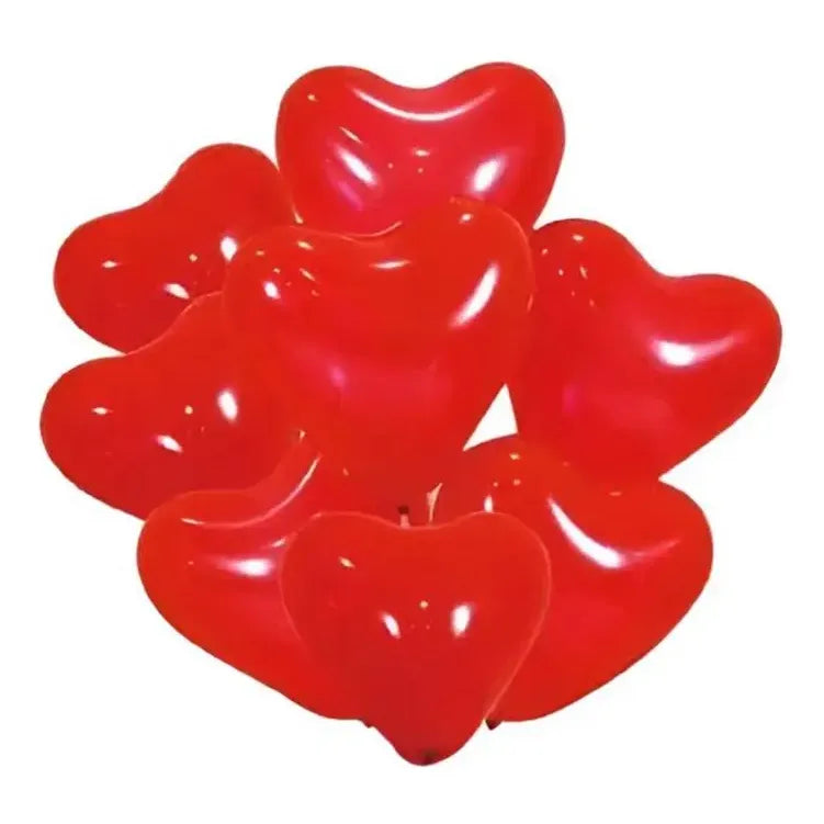 Pack 25 Globos Latex Forma De Corazón San Valentín Rojo