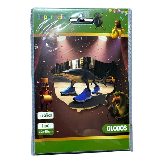 Set 4 Globos Metalizados De Cumpleaños Tralaleros Brainrot Verde