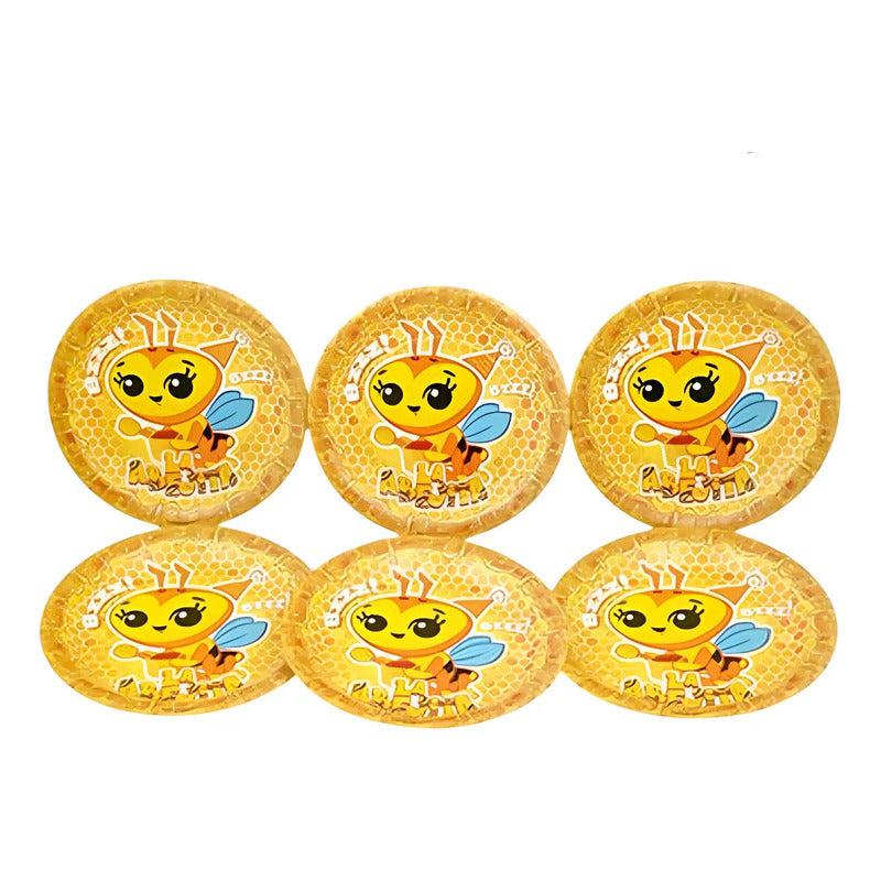 Pack 6 Platos Cumpleaños Abejita Chiquitita Plim Plim Celeste