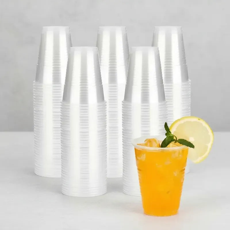 Pack 100 Vasos Plásticos Transparentes Desechables 200ml 7oz Transparente