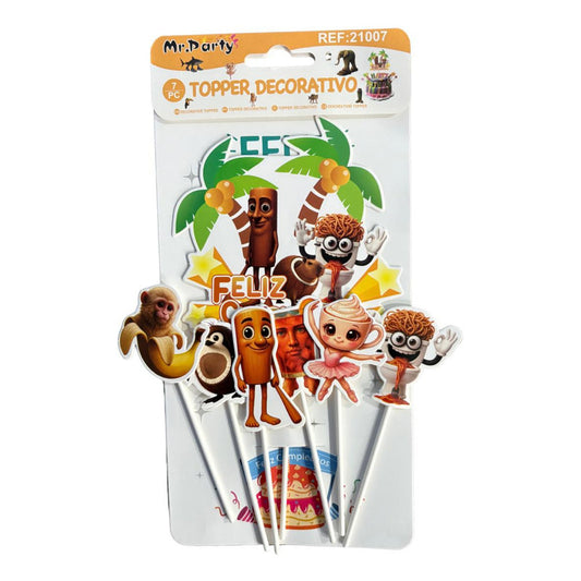 Topper De Torta Cumpleaños Brainrot Tralaleros X 7 Unidades