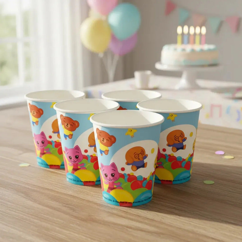 Pack 6 Vasos De Cumpleaños Party! Plim Plim Azul Claro