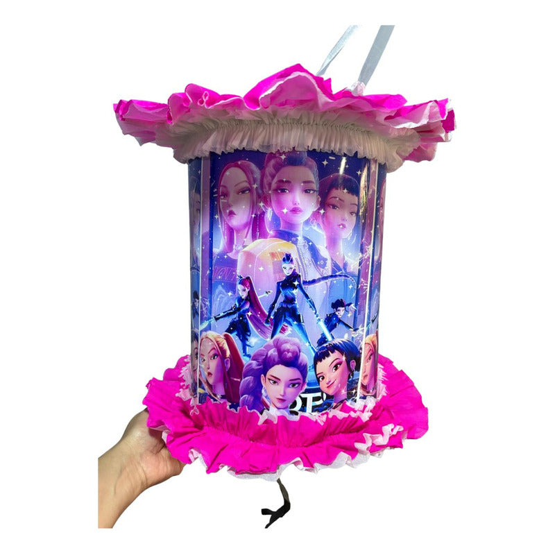 Piñata Cumpleaños Guerreras K-pop Demon Hunters Violeta