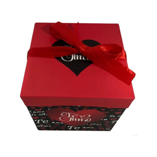 Caja De Regalo San Valentin Te Amo Negro 22x22 Cm