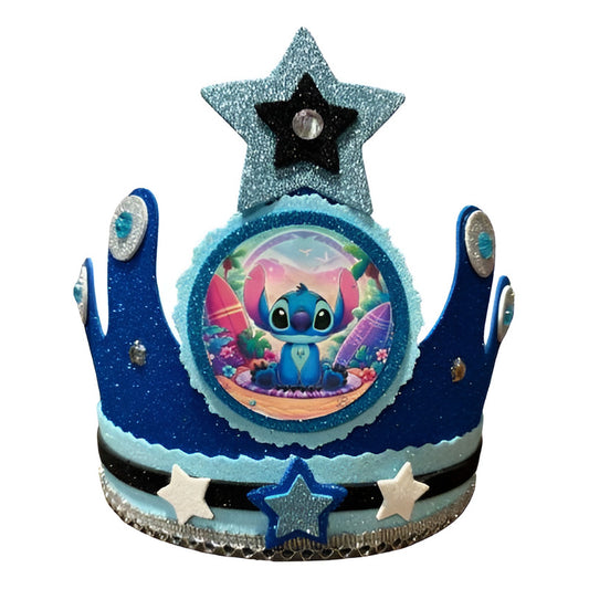 Corona De Cumpleaños Festejado Stitch Cotillón