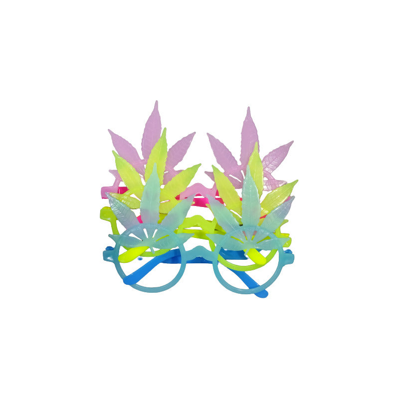 Pack 3 Lentes Flúor De Hojas Cotillón