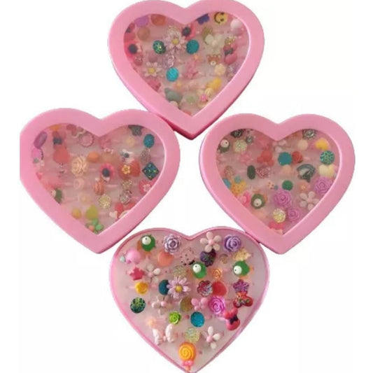 Pack De 36 Anillos Para Niñas , Sorpresas Relleno Piñatas