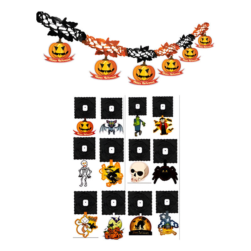 Decoración Halloween Guirnalda Colgante De Terror Naranja