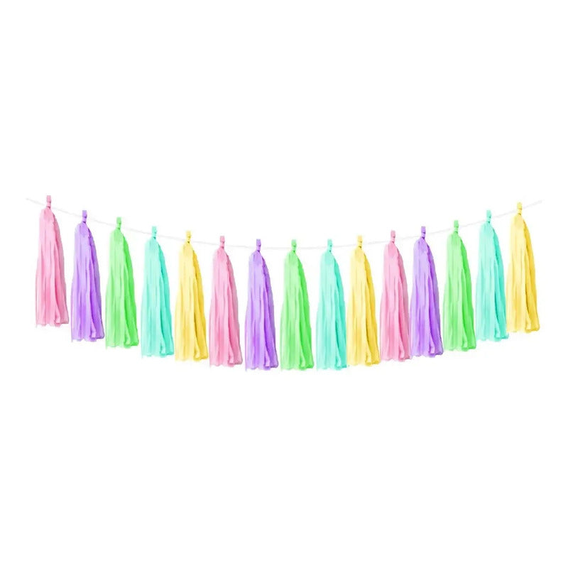 Guirnalda Tassel Tonos Pastel Multicolor Cotillón Activarte Multicolor Pastel