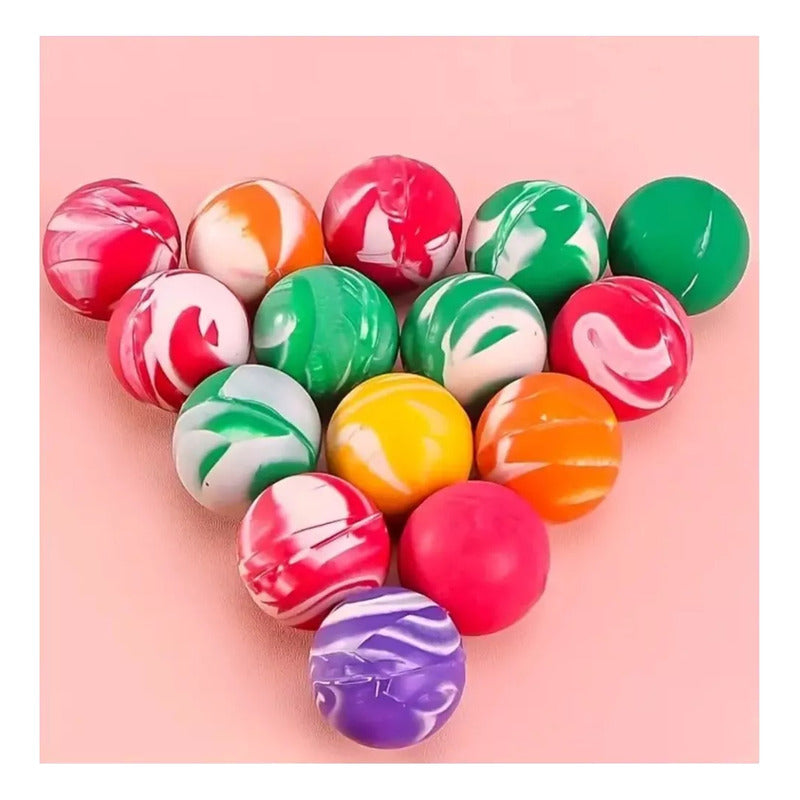 Pack 12 Pelotas Saltarinas Medianas Sorpresas Cumpleaños Multicolor