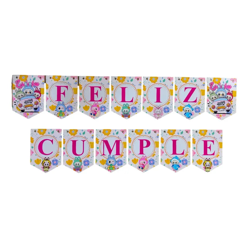 Cotillón Labubu Guirnalda De Cumpleaños