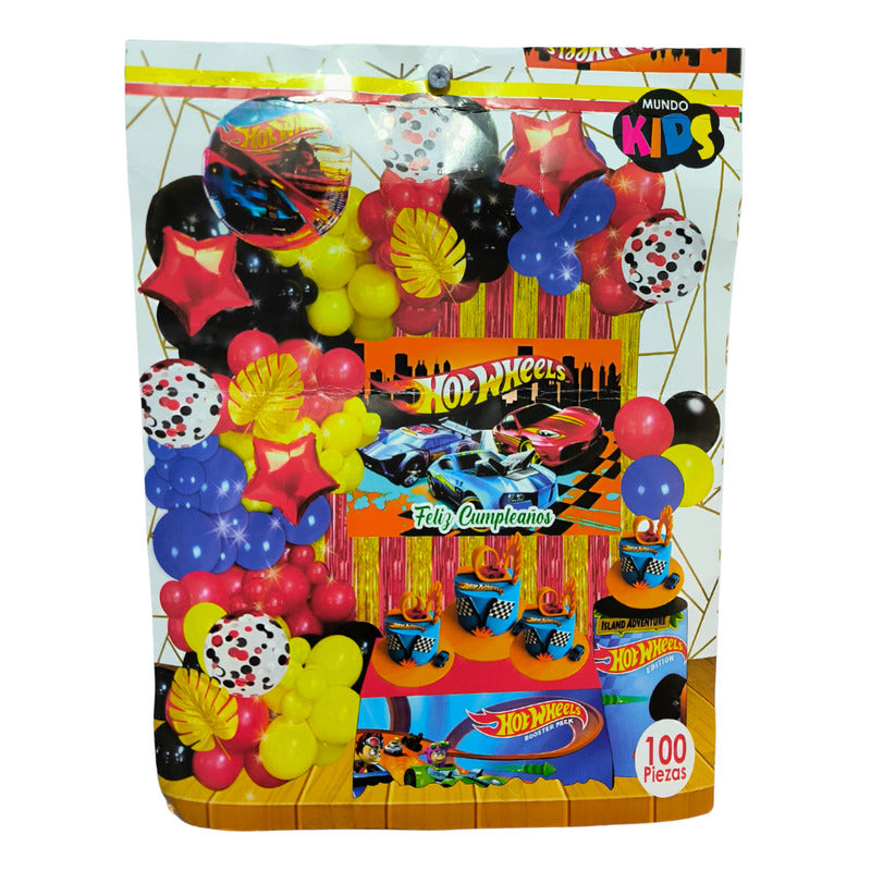 Set Decoración Candy Bar Cumpleaños Hot Wheels