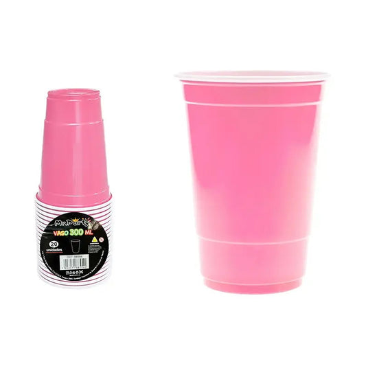 Pack 20 Vasos Plásticos 300cc Colores A Elección Dekotillon