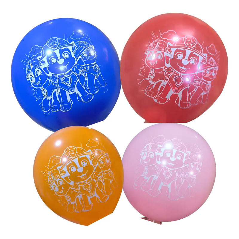Pack 12 Globos Látex Cumpleaños Paw Patrol Surtido