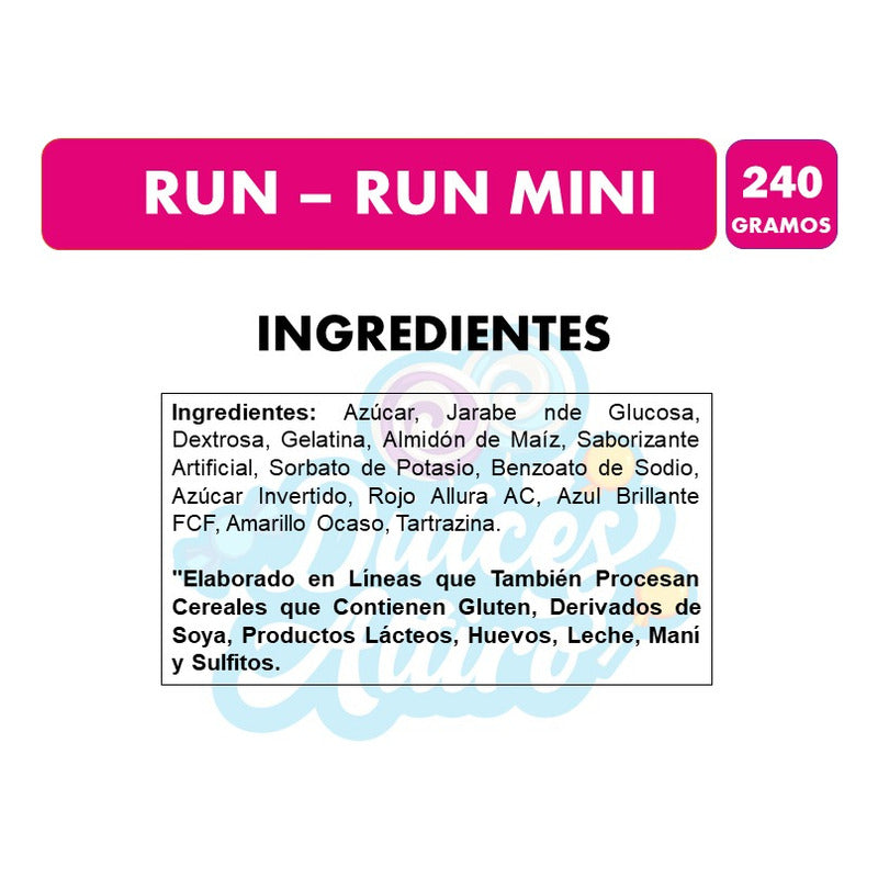 Dulces Marshmallows Run Run Mini, De Fruna (bolsa Con 40uni)